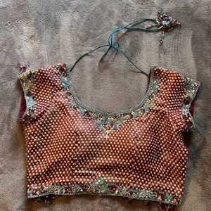 Blue and Purple Sari